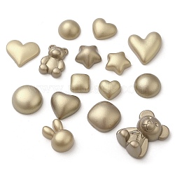 Opaque Resin Cabochons, for Jewelry Making, Champagne Gold, Mixed Shapes, 11.5~26x11.5~21x4~11.5mm(RESI-F050-13)