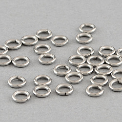 Tarnish Resistant 304 Stainless Steel Open Jump Rings, Stainless Steel Color, 22 Gauge, 3x0.6mm, Inner Diameter: 1.8mm, about 625pcs/10g(X-STAS-Q186-02-3x0.6mm)