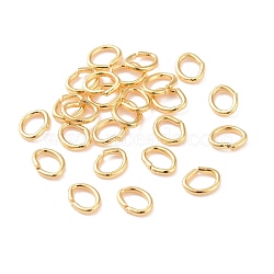 Brass Jump Rings, Open Jump Rings, Cadmium Free & Lead Free, Oval, Real 18K Gold Plated, 3.8x3x0.5mm, 24 Gauge, Hole: 1.7x2.5mm, about 2000~2300pcs/50g(KK-G418-03G-B)