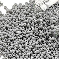 TOHO Round Seed Beads, Japanese Seed Beads, (53F) Opaque Frost Gray, 11/0, 2.2mm, Hole: 0.8mm, about 1103pcs/10g(X-SEED-TR11-0053F)