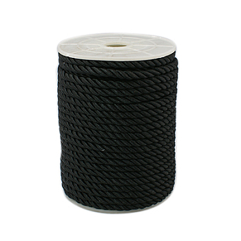 Twisted Nylon Thread, Black, 5mm, about 18~19yards/roll(16.4m~17.3m/roll)