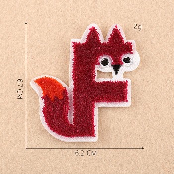 Computerized Embroidery Cloth Iron on/Sew on Patches, Costume Accessories, Appliques, Letter, Letter.F, 6.7x6.2cm