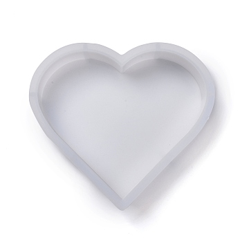 Heart DIY Decoration Silicone Molds, Resin Casting Molds, For UV Resin, Epoxy Resin Jewelry Making, White, 220x210x50.5mm