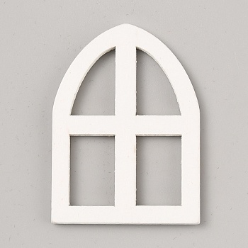 DIY Wooden Mini Windows, Miniature Furniture, for Dollhouse Wall Decorations Photographic Props Accessories, Arch, 45x33x3mm, Inner Diameter: 15.2x9.5mm and 16x10mm