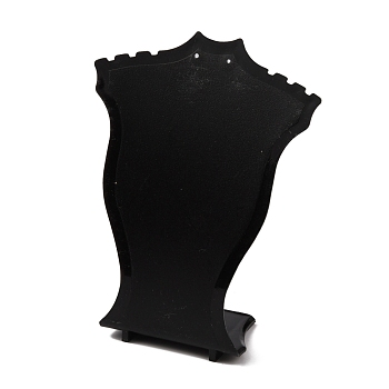 Acrylic Necklaces Display Holders, Bust Shape, Black, 9.8x4.25x12.2cm, Hole: 1.5mm