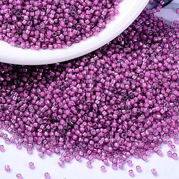 MIYUKI Delica Beads, Cylinder, Japanese Seed Beads, 11/0, (DB2050) Luminous Jazzberry, 1.3x1.6mm, Hole: 0.8mm, about 2000pcs/10g