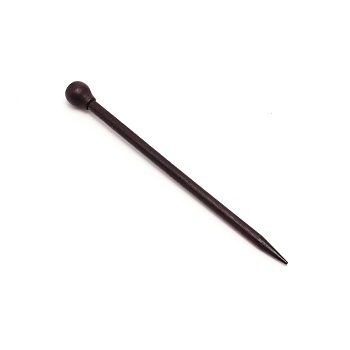 Vintage Wood Hair Sticks, Hair Pins for DIY Hair Accessories, with Round Ball, Black, 133~150x11.5mm