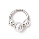 304 Stainless Steel Linking Rings with Brass Round Beads(PALLOY-JF03869)-3