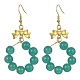 Boucles d'oreilles pendantes avec anneau en perles de verre imitation jade(EJEW-JE05567-03)-1