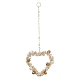 Heart Glass & Shell Pearl Beads Pendant Decorations(HJEW-JM01984)-1