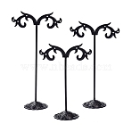 T Bar Iron Earring Displays Sets, Jewelry Display Rack, Jewelry Tree Stand, Gunmetal, 7.2x3.5x10.5~14cm, Hole: 1.2mm, 3pcs/set(ODIS-P008-01B)