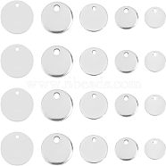 Unicraftale 304 Stainless Steel Charms, Stamping Blank Tag, Laser Cut, Flat Round, Stainless Steel Color, 6~15x0.7~1mm, Hole: 1.6mm, 100pcs/box(STAS-UN0015-99P)