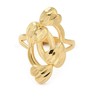 Light Gold Brass Adjustable Rings for Women, Heart, Inner Diameter: 20mm(RJEW-A022-01E)