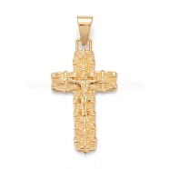 Easter 304 Stainless Steel Big Pendants, Crucifix Cross, Golden, 51.5x29.5x5mm, Hole: 7x12mm(STAS-I163-018G)
