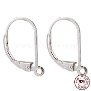 925 Sterling Silver Leverback Earring Findings, with 925 Stamp, Silver, 16.5x9x1.5mm, Hole: 1mm, Pin: 0.7mm(STER-T002-227S)