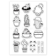 PVC Plastic Stamps, for DIY Scrapbooking, Photo Album Decorative, Cards Making, Stamp Sheets, Cactus Pattern, 16x11x0.3cm(DIY-WH0167-56-112)