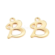 304 Stainless Steel Charms, Laser Cut, Letter, Stainless Steel Color, Golden, Letter.B, 10.5x9x0.7mm, Hole: 1.5mm(X-STAS-L232-117B-G)