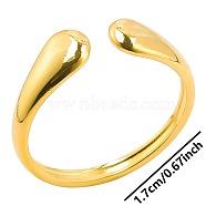 Vintage Stainless Steel Couple Rings, Open Cuff Rings for Women Men, Golden(UJ2779-2)