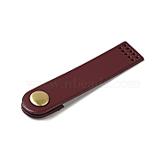Semi-circle Cowhide Leather Sew on Purse Clasps, Brass Snap Button Bag Mouth Buckle, Suitcase Bag Anti-Theft Parts, Dark Red, 9.05x2x1cm, Hole: 1.5mm(FIND-D027-05A)