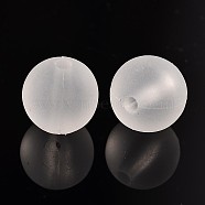 Transparent Acrylic Beads Mix, Round, Frosted, Clear, 12mm, Hole: 2mm, about 500pcs/500g(PL720)