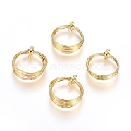 Brass  2-Loop Link Pendants, Long-Lasting Plated, Ring, Real 18K Gold Plated, 27x23.5x8.5mm, Hole: 1.5mm(KK-G389-12G)