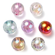 UV Plating Transparent Rainbow Iridescent Acrylic Beads, Bubble Beads, Round, Mixed Color, 15~15.5x15.5~16mm, Hole: 2.6~2.7mm(X-TACR-D010-07)