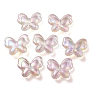 UV Plating Luminous Transparent Acrylic Beads, Glow in The Dark, Butterfly, Lavender Blush, 25x30x8.5mm, Hole: 2mm(OACR-P010-11B)