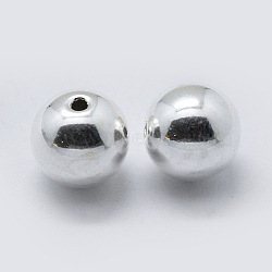 925 Sterling Silver Spacer Beads, Round, Silver, 8mm, Hole: 1.5mm, about 14pcs/10g(STER-K171-45S-8mm)