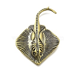 Brass Manta Ray Figurine Statue for Living Room Table Home Decoration, Antique Bronze, 33x45x5mm(DJEW-Q008-08AB)