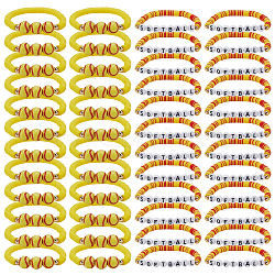 Polymer Clay Heishi Beaded Stretch Bracelets, Stackable Bracelets for Men Women, Yellow, 6~11.5mm, Inner Diameter: 2 inch(5cm)(BJEW-GO0002-28A-03)