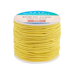 Elastic Cord, Polyester Outside and Latex Core, Champagne Yellow, 2mm, about 54.68 yards(50m)/roll, 1roll/box(EW-BC0002-50)