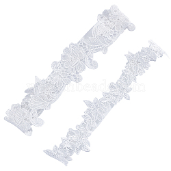 Lace Trim Ribbon, for Curtain Decoration, Socks Decoration, Costume Accessories, White, 1-3/8 inch(35mm), 2pcs/pair(DIY-WH0321-53)
