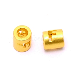 Alloy Letter Beads, Column, Matte Gold Color, Letter.F, 6.5x6mm, Hole: 3mm(PALLOY-WH0081-55F)