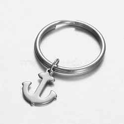 Stainless Steel Anchor Keychain, Stainless Steel Color, 43mm(X-KEYC-JKC00046-03)