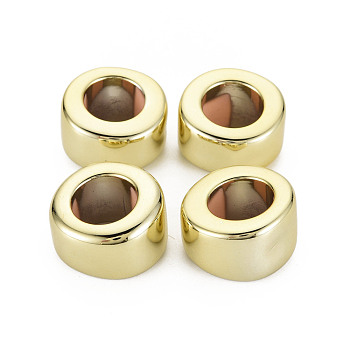 UV Plating Acrylic Beads, Ring, Gold, 25x24x15.5mm, Hole: 13.5mm