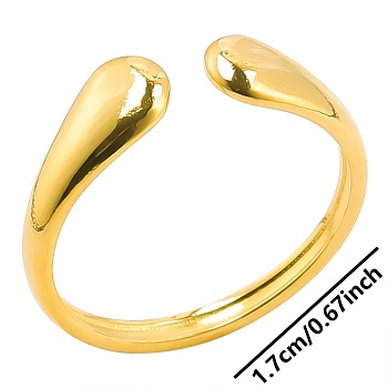 Vintage Stainless Steel Couple Rings, Open Cuff Rings for Women Men, Golden