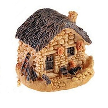 Resin Miniature Stone Houses, Rustic Building, for Micro Landscape, Dollhouse Decor, BurlyWood, 36~44x30~44mm