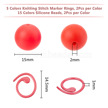 Baking Painted Zinc Alloy Knitting Stitch Marker Rings(DIY-DC0002-21)-2