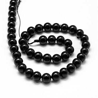 Natural Black Tourmaline Beads Strands(G-P132-16-8mm)-2