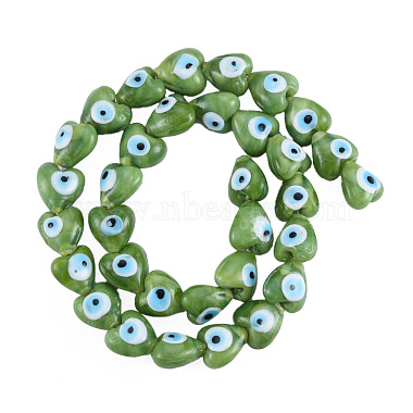 Chapelets de perles vernissées manuelles(LAMP-N029-010G)-3