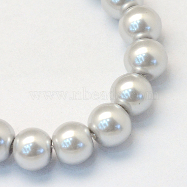 Backen gemalt pearlized Glasperlen runden Perle Stränge(X-HY-Q003-10mm-62)-2