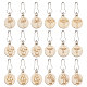 3 Bags Mushroom Pattern Flat Round Wooden Charm Locking Stitch Markers(HJEW-BC0001-49)-1