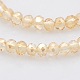 Pearl Luster Plated Faceted Rondelle Glass Beads Strands(GLAA-A024B-PL01)-1