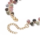 Natural Tourmaline Round Beaded Charm Bracelet(BJEW-TA00220)-5