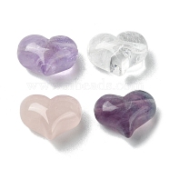 Natural Mixed Gemstone Beads, Heart, 14~14.5x18x10.5~11mm, Hole: 1mm(G-M423-01)