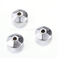Tibetan Style Alloy Spacer Beads, Disc, Cadmium Free & Lead Free, Antique Silver, 6x3mm, Hole: 1mm, about 4160pcs/1000g(TIBE-Q063-15AS-RS)