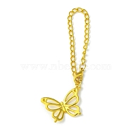 Alloy Butterfly Cup Pendant Decorations, with Iron Twisted Chains Curb Chain, Golden, 141mm(HJEW-JM01786)