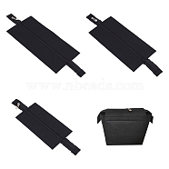 WADORN 3Pcs 3 Style Wool Felt Purse Organizer Insert, Mini Purse Shaper Premium Felt, Bag Accessories, with Zipper, Black, 41~51.2x12~16.7x0.25cm, 1pc/style(FIND-WR0005-11)