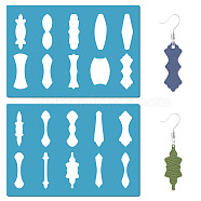 Acrylic Earring Handwork Template, Card Leather Cutting Stencils, Deep Sky Blue, Oval, 130x90x2mm, 2pcs/set(DIY-WH0359-068)
