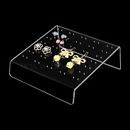 70-Hole Transparent Acrylic Slant Earring Display Stands, Earring Studs Organizer Holder, Square, WhiteSmoke, Fit for 35 Pairs Earring Studs, 16x16x5.8cm, Hole: 1mm(EDIS-WH0016-013)